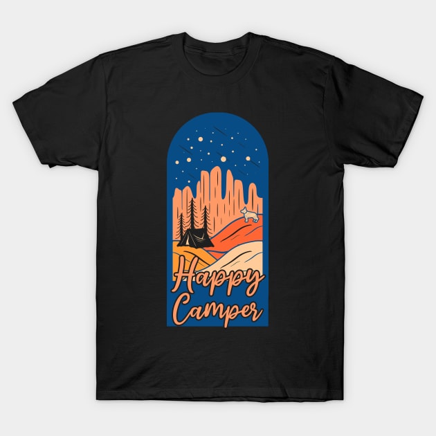 Happy Camper Camping with Dog T-Shirt by Studio Hues